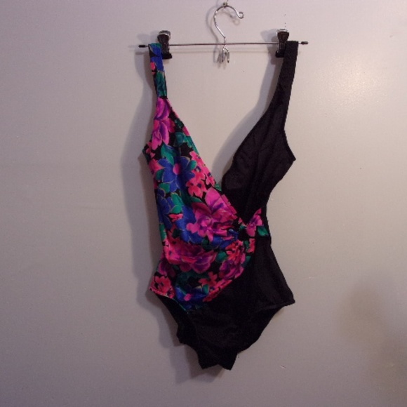 Jantzen Black,Purple, and Pink, Swim Suit - Picture 1 of 5